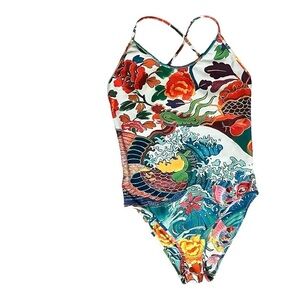 Hale Bob Fortune Favors The Bold Swimsuit Ivory Under the Sea Sz S